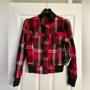Rue 21 Y2K Red Plaid Coat